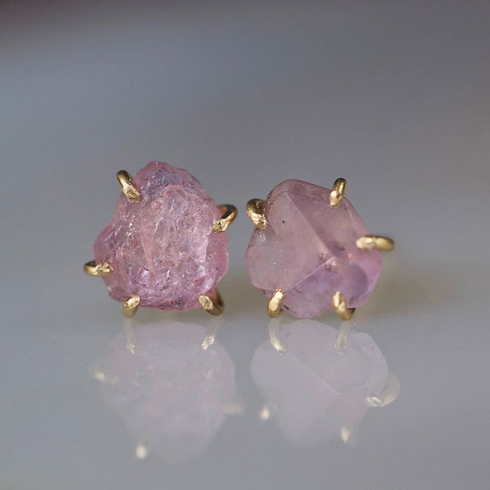 Pink Sapphire Medium Stone Studs