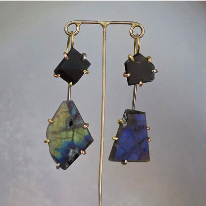 Spectrolite (High Quality Labradorite from Finland) Day to Night Earrings
