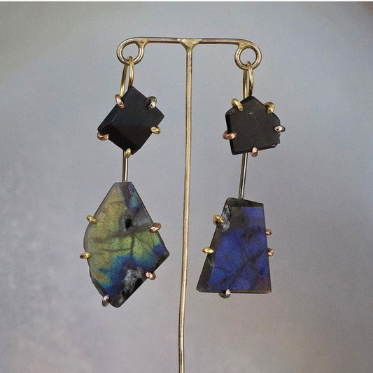 Spectrolite (High Quality Labradorite from Finland) Day to Night Earrings