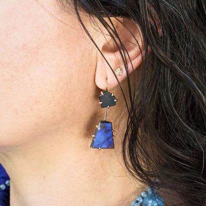 Spectrolite (High Quality Labradorite from Finland) Day to Night Earrings