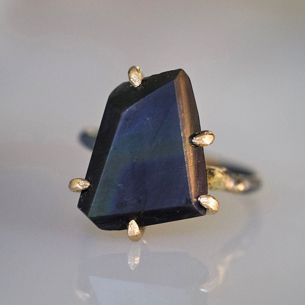 Spectrolite (Labradorite from Finland) Medium Stone Ring