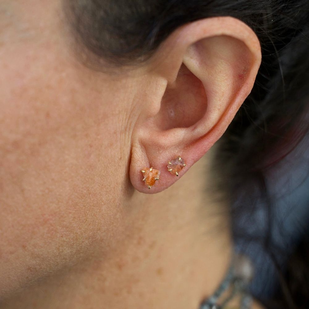 Sunstone Small Stone Studs