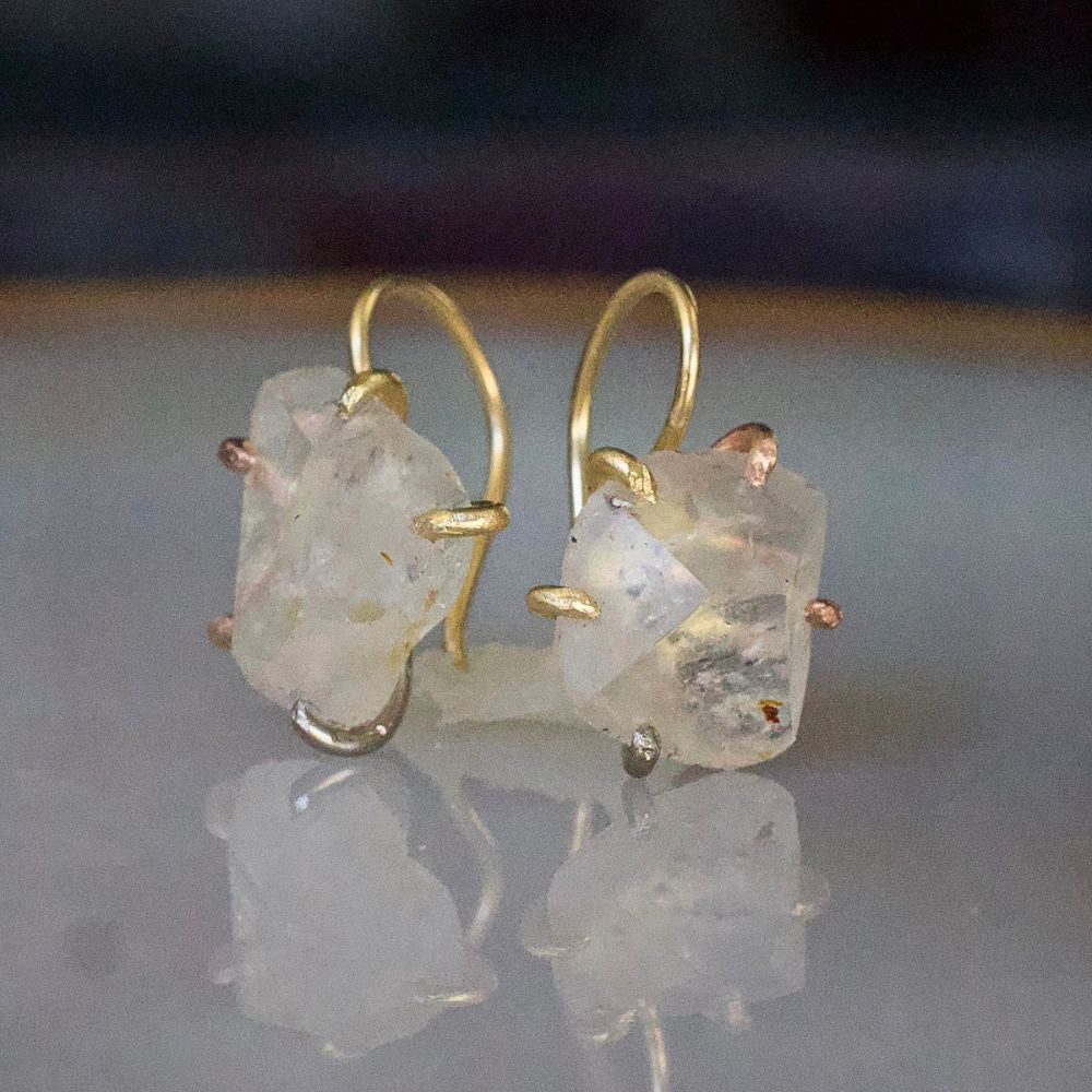 White Topaz Hook Earrings