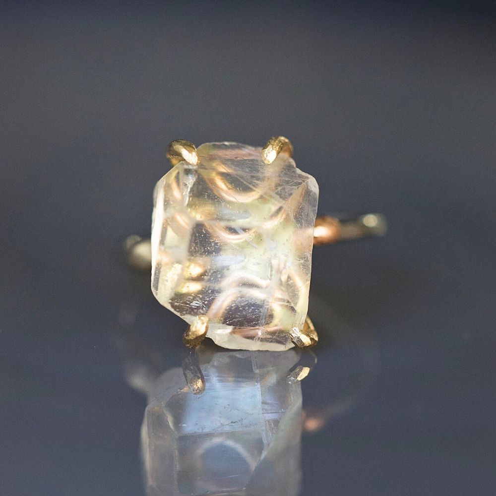Topaz Medium Stone Ring on a Palladium and Gold Band