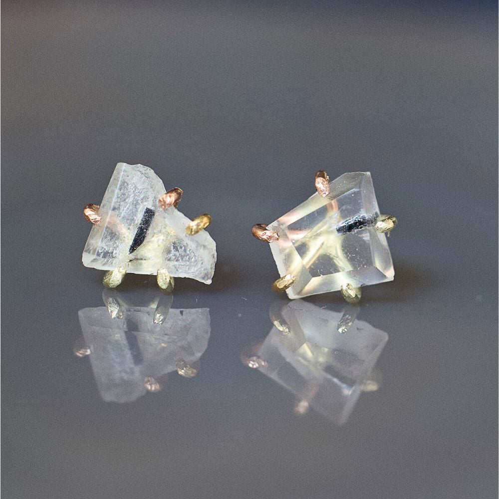 Tourmalated Quartz Medium Stone Studs