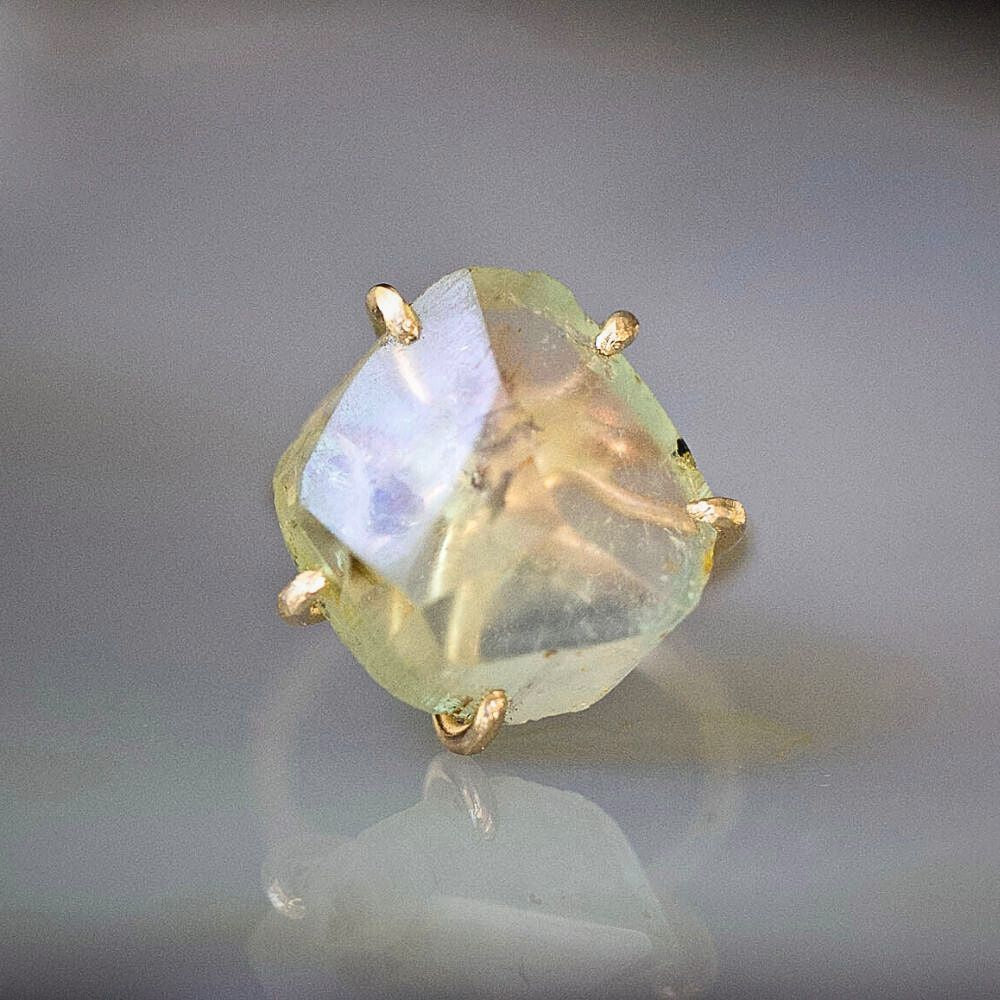 Tourmaline Large Stone Ring on a Yellow Gold Band