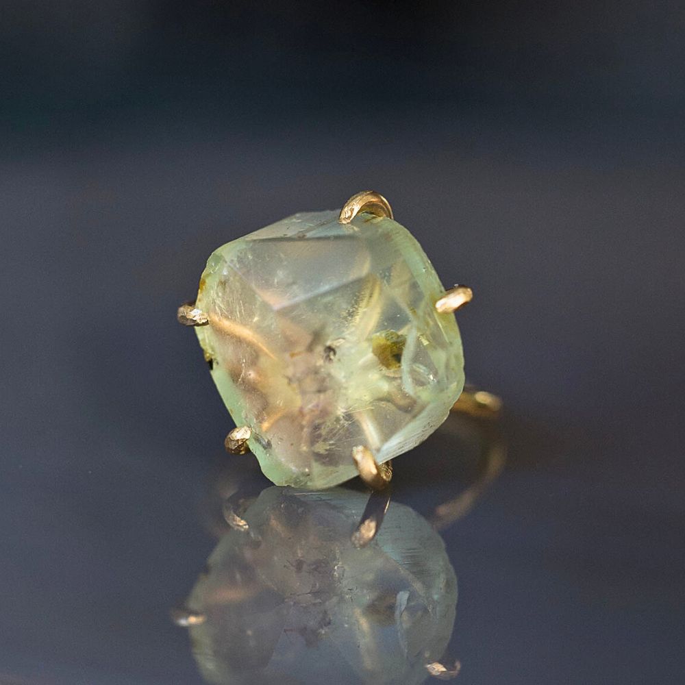 Tourmaline Large Stone Ring on a Yellow Gold Band
