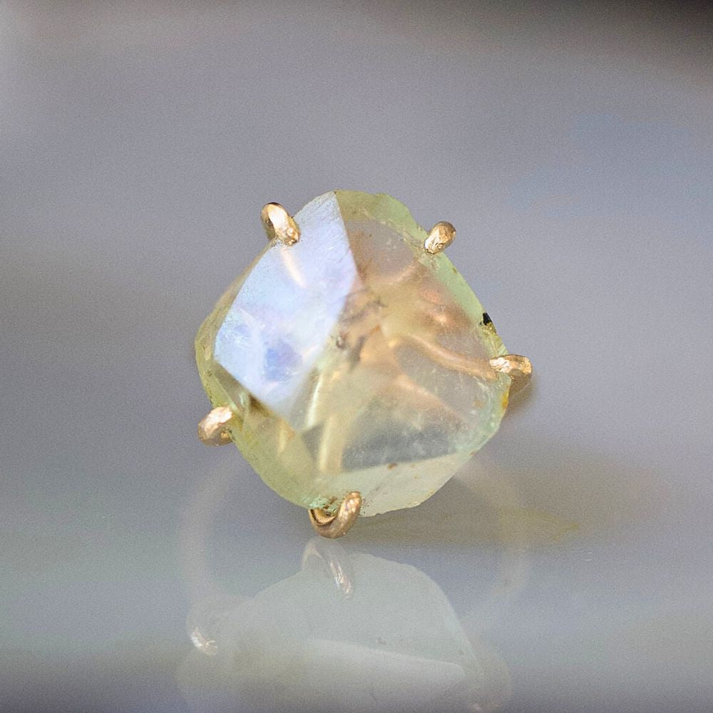 Tourmaline Large Stone Ring on a Yellow Gold Band