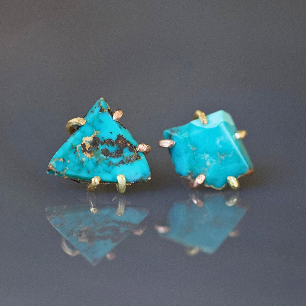 Zambian Turquoise Medium Stone Studs