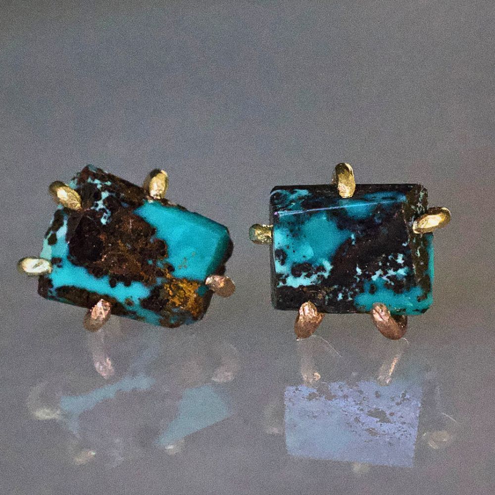 Zambian Turquoise Medium Stone Studs