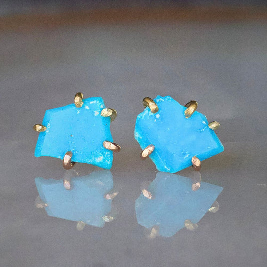 Kingman Turquoise Large Stone Studs