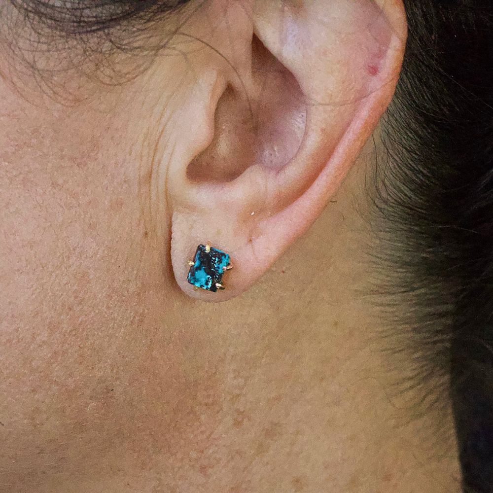 Zambian Turquoise Medium Stone Studs