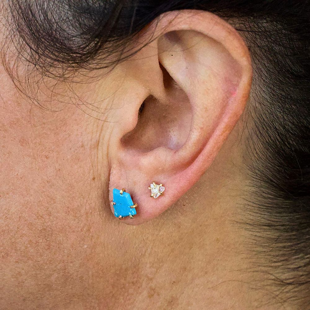 Kingman Turquoise Large Stone Studs