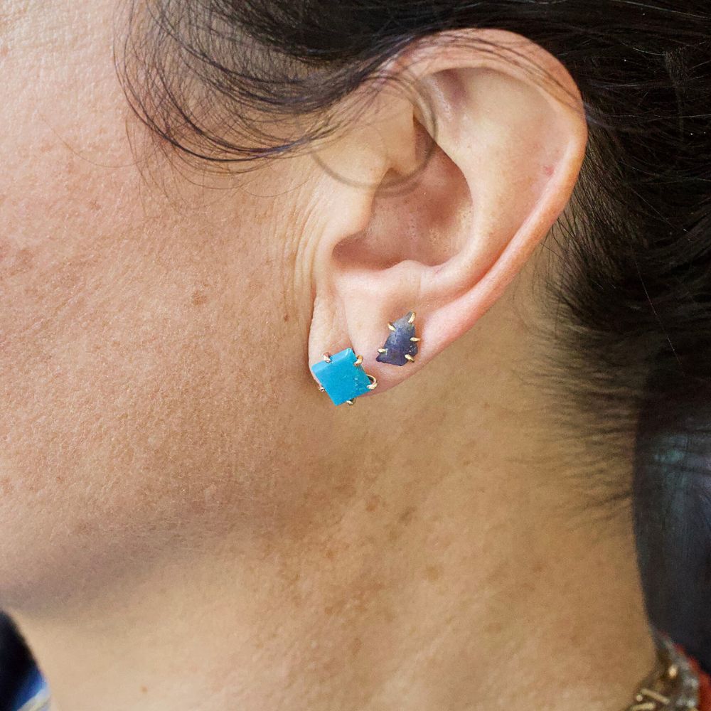 Arizona Turquoise Large Stone Studs