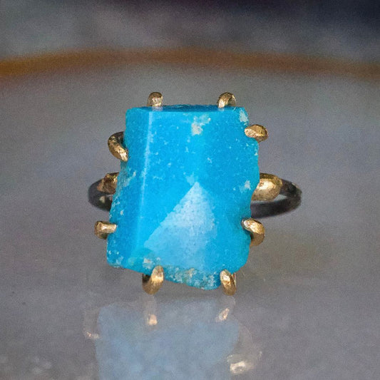 Kingman Turquoise Large Stone Ring