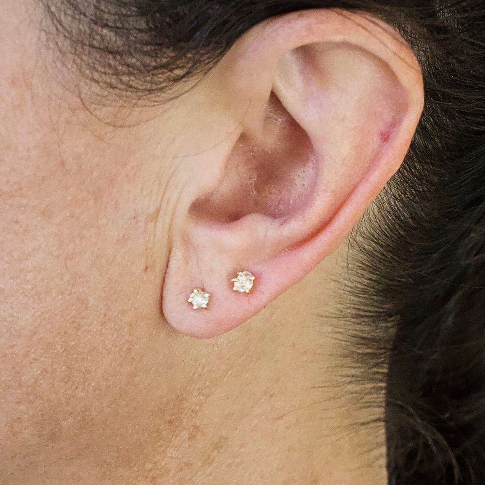 White Rough .25ct Diamond Studs