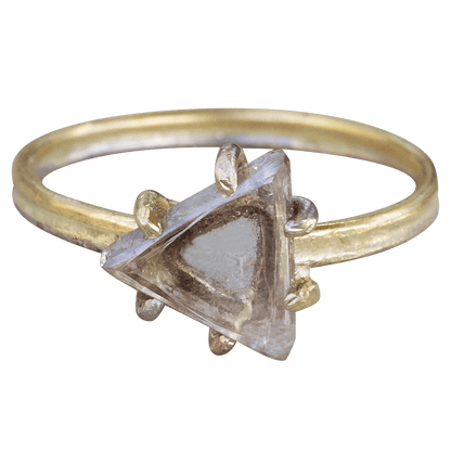 Rough Macle 1.8ct Diamond on our Gold Skinny Seamed Band