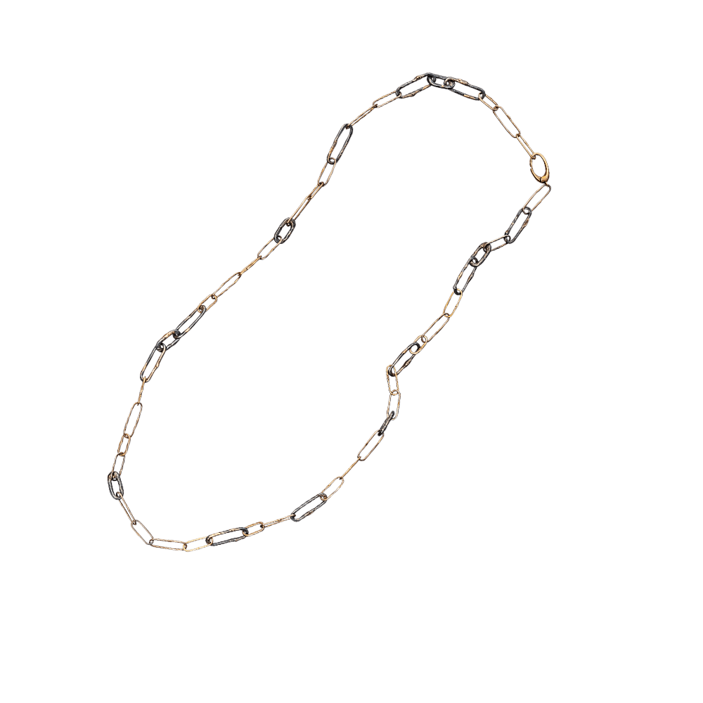 Mixed gold and silver heavy link chain