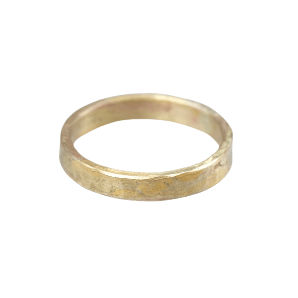 Yellow gold square ribbon ring