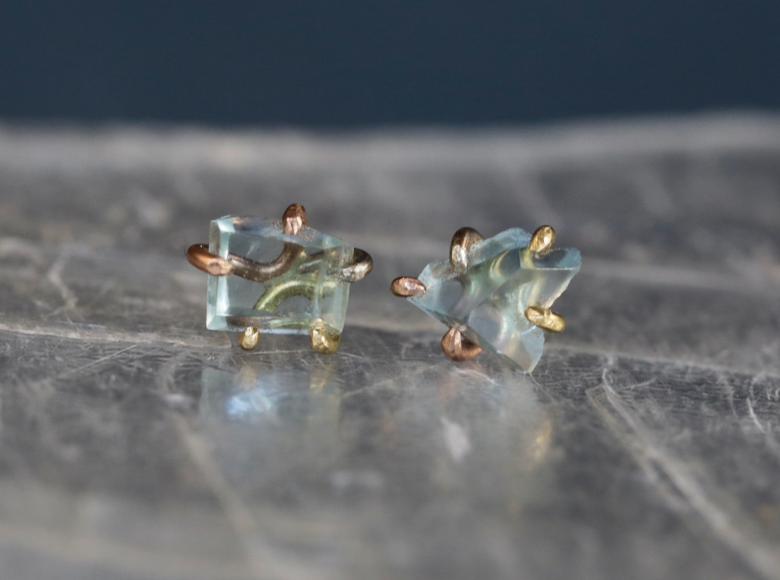 Aquamarine large studs