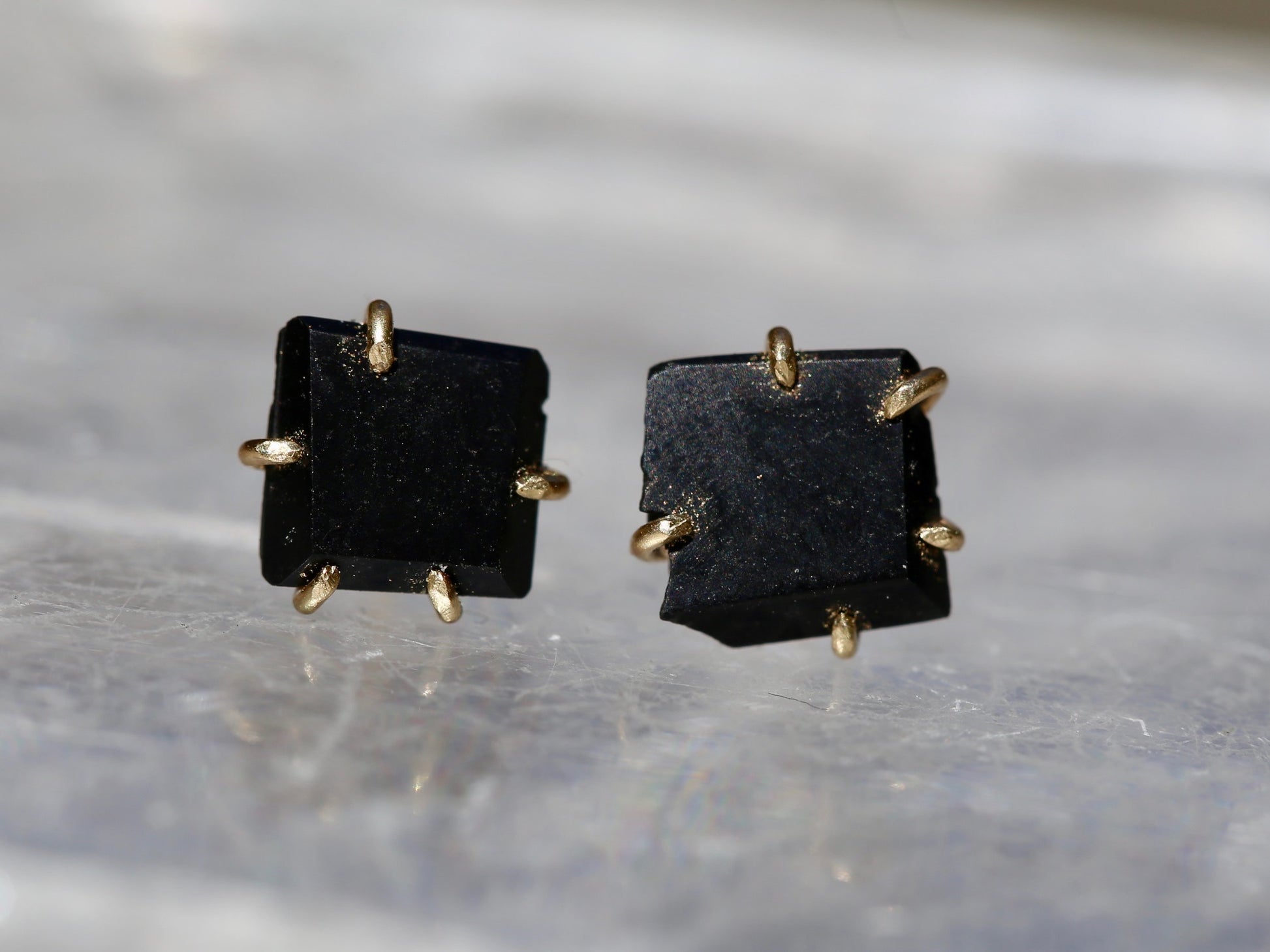 Wyoming Black Jade studs