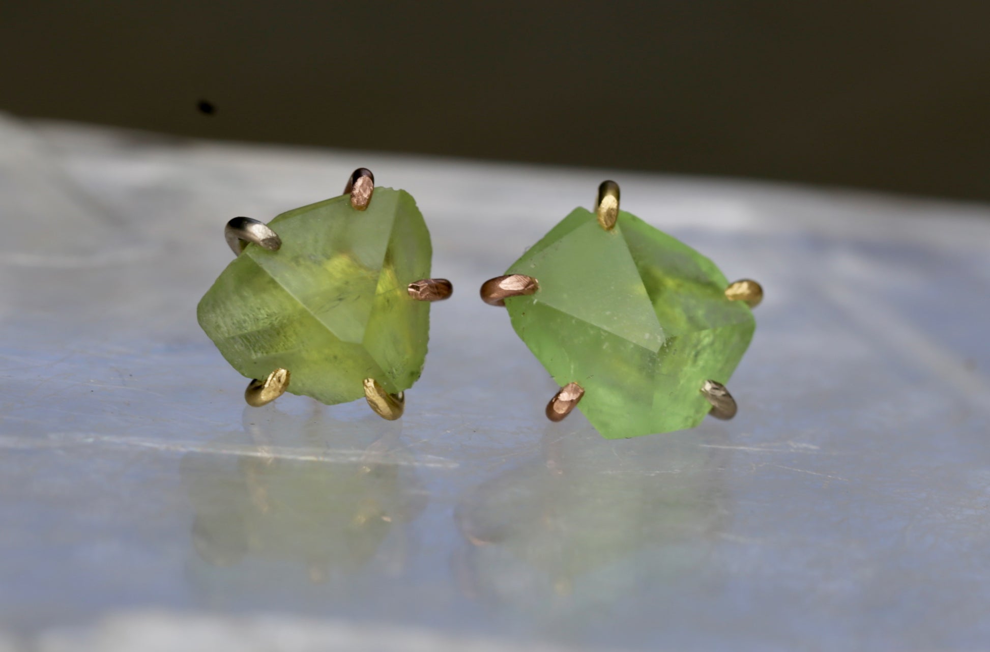 Peridot large studs