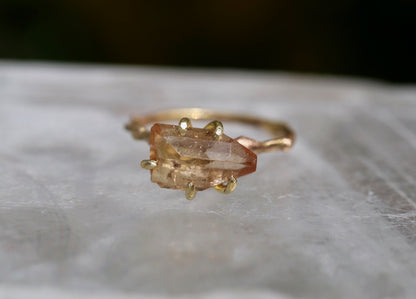 Mexican Topaz ring on gold band