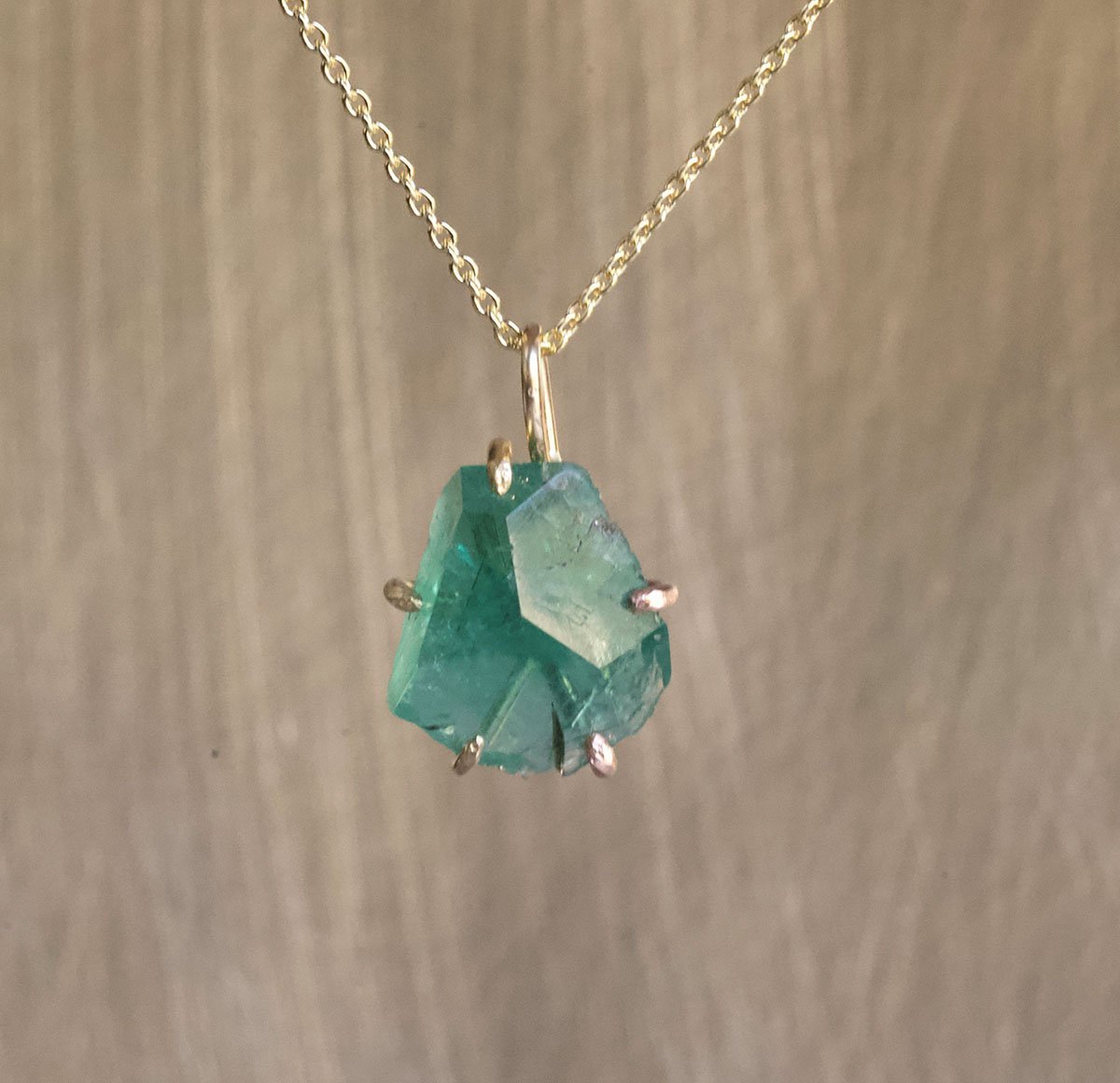 Zambian Emerald Small Stone Pendant